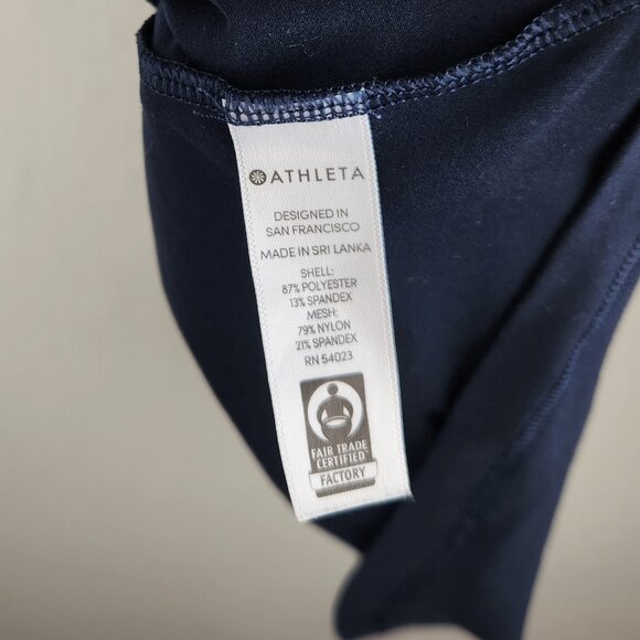 Athleta Navy Blue Mesh Chi Seamless Athletic Tank Top sz S - Picture 7 of 8